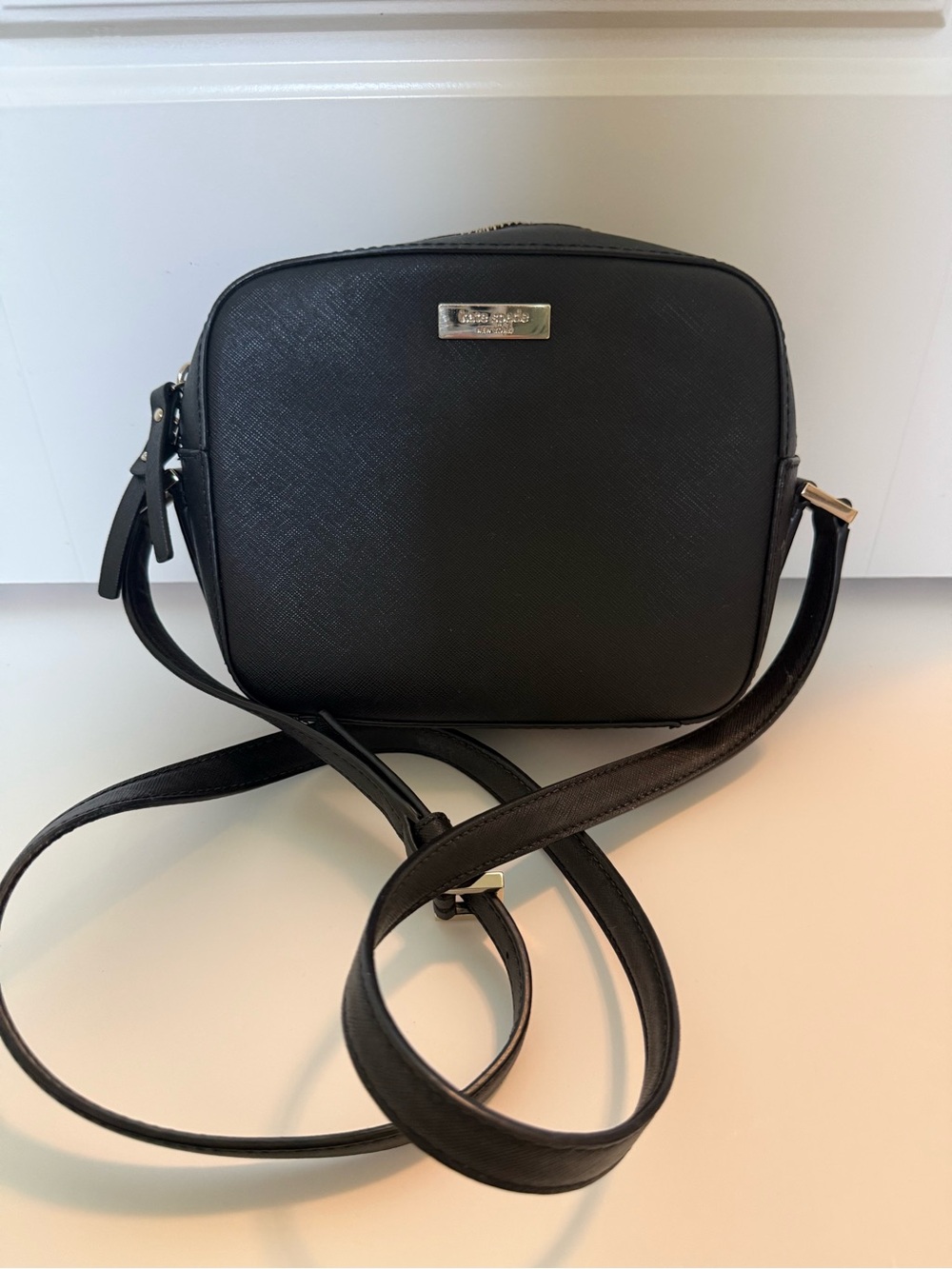 kate spade Black Saffiano Crossbody Camera Bag